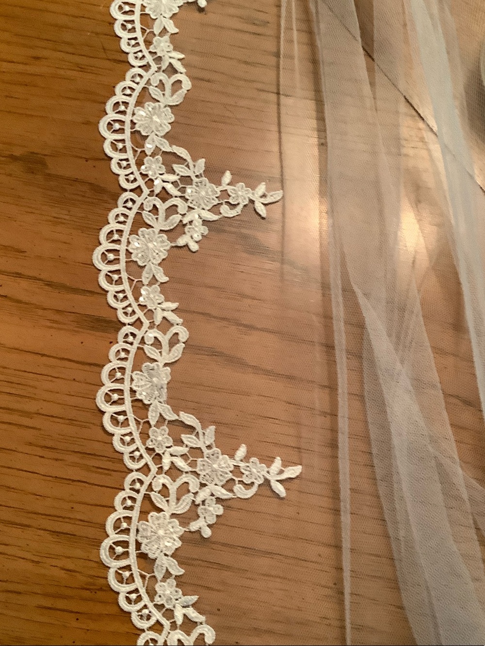 Cathedral Bridal Lace Edge Veil - Ivory - Picture 7 of 7